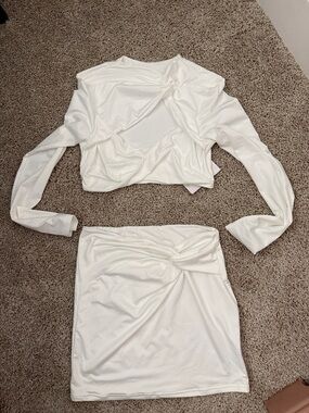 White Twist-Front Mini Skirt for Women